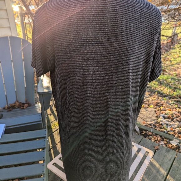 Jrs Brandy Melville SS Grey Striped Ctn modal tee OSFA - Picture 4 of 4